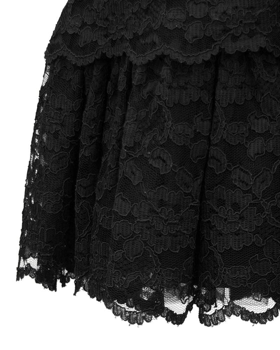 Black Lace Cocktail Dress with Bow