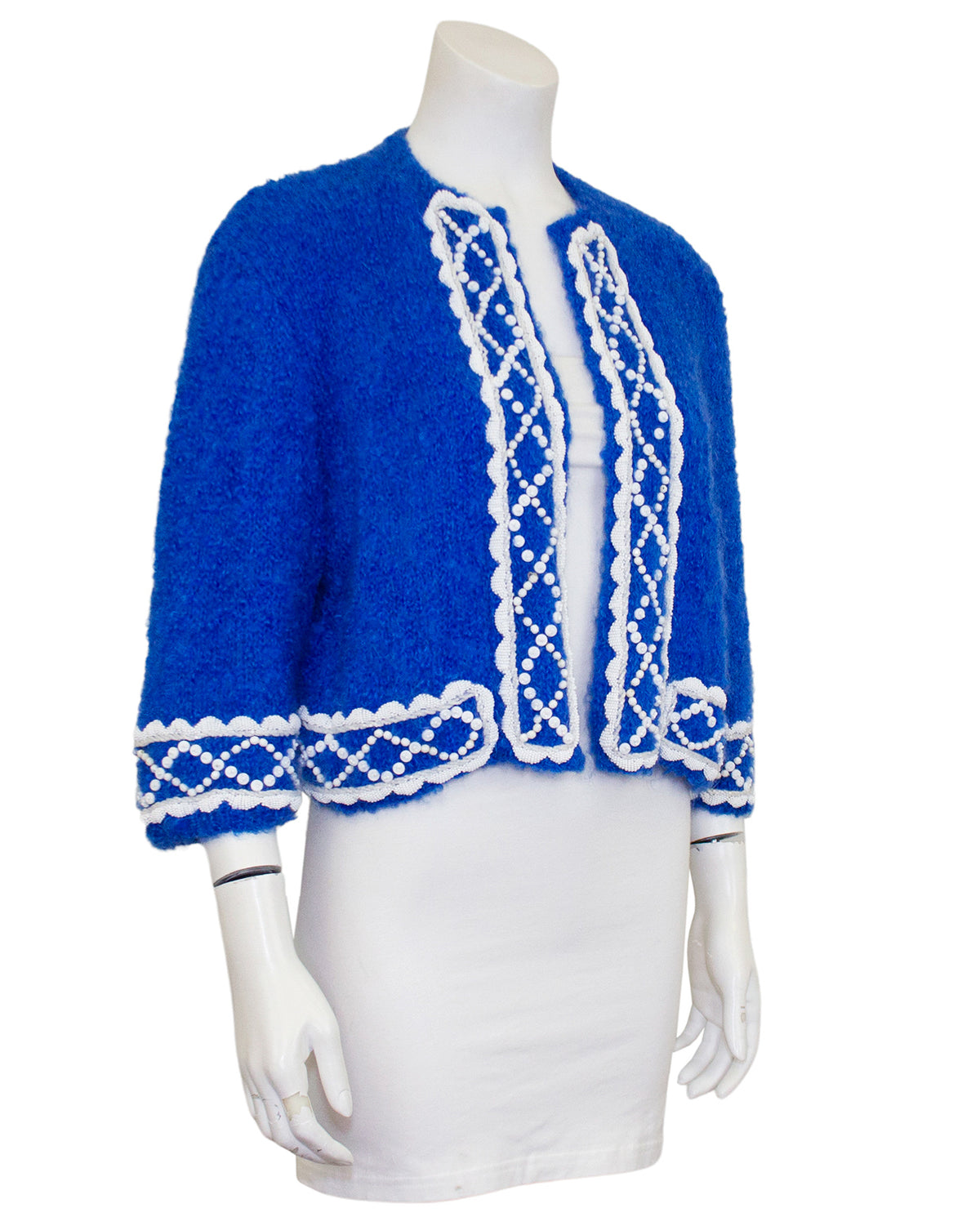 Vintage 1990s Baby Blue Mohair Cardigan (M)