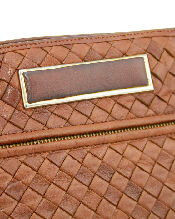 Large Brown Intrecciato Clutch