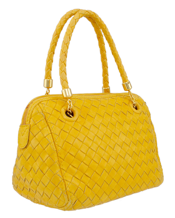 Yellow Intrecciato Mini Bag