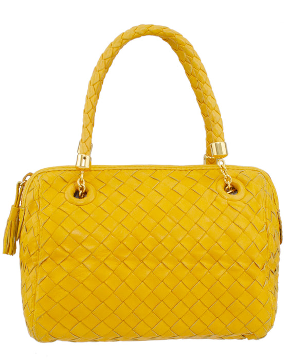 Yellow Intrecciato Mini Bag