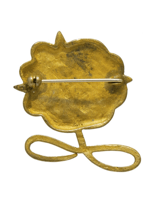 Gilded Bronze Wearable Art Flower Pin