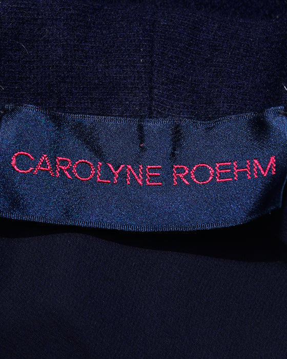 Navy Blue Wool Dress with Belt