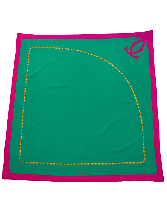 Green & Pink Silk Scarf