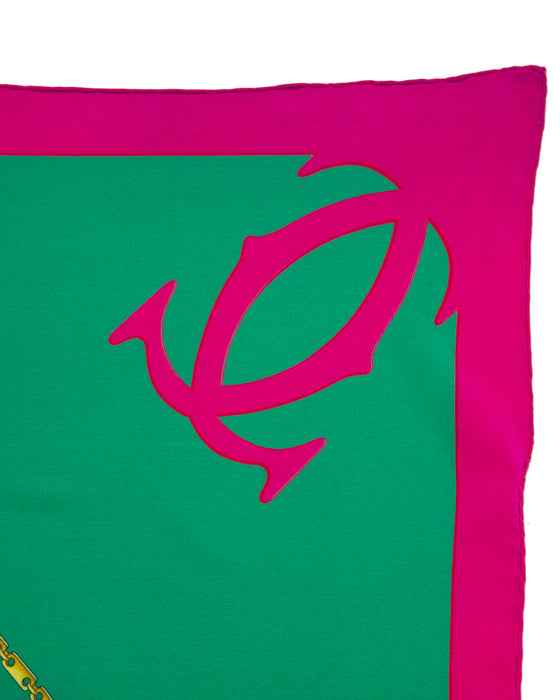 Green & Pink Silk Scarf