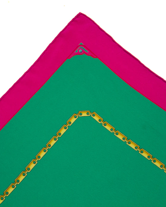 Green & Pink Silk Scarf