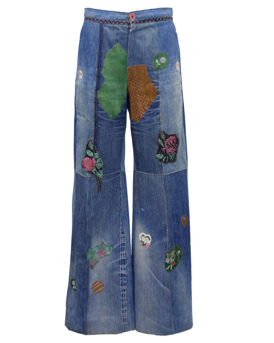 Blue Patchwork Jeans