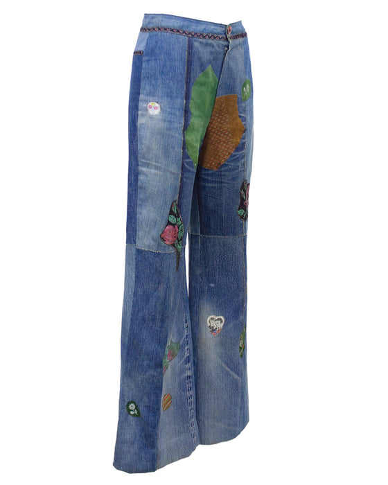 Blue Patchwork Jeans
