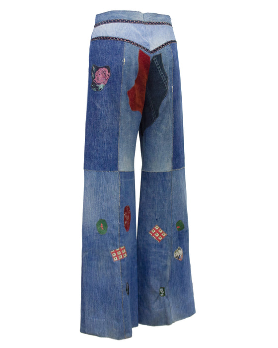 Blue Patchwork Jeans