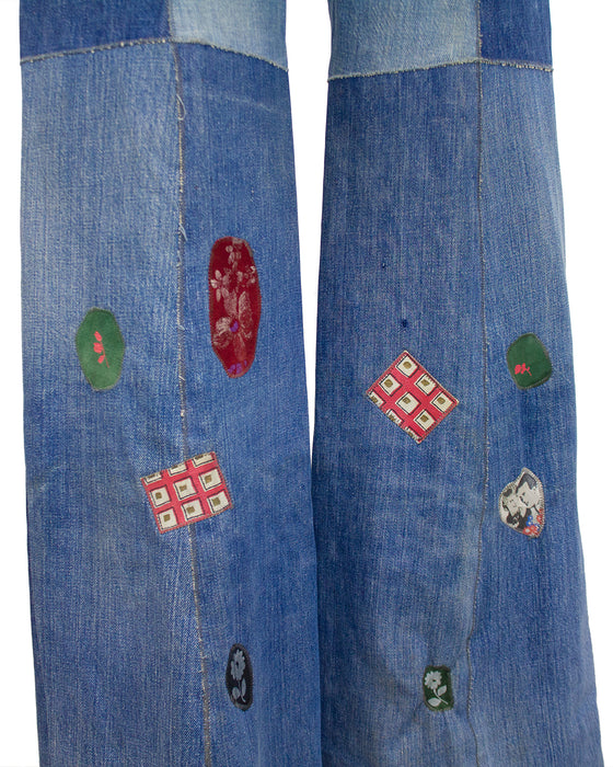 Blue Patchwork Jeans