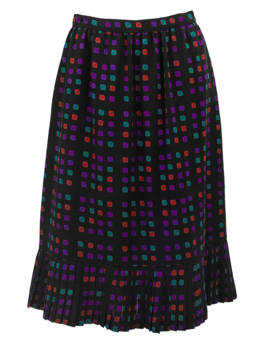 Black Geometric Printed Skirt