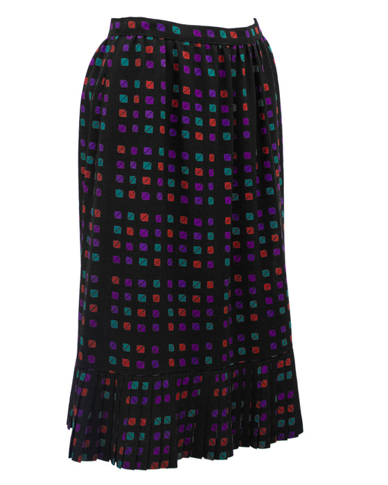 Black Geometric Printed Skirt