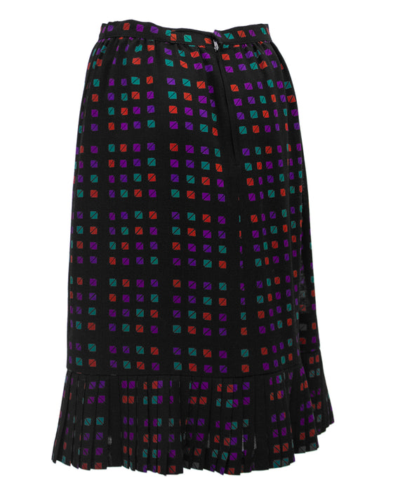Black Geometric Printed Skirt