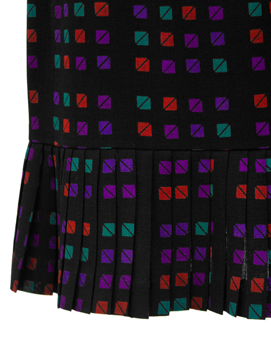 Black Geometric Printed Skirt