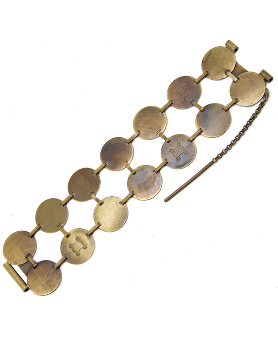 Bronzed Metal Coin Necklace and Bracelet Set