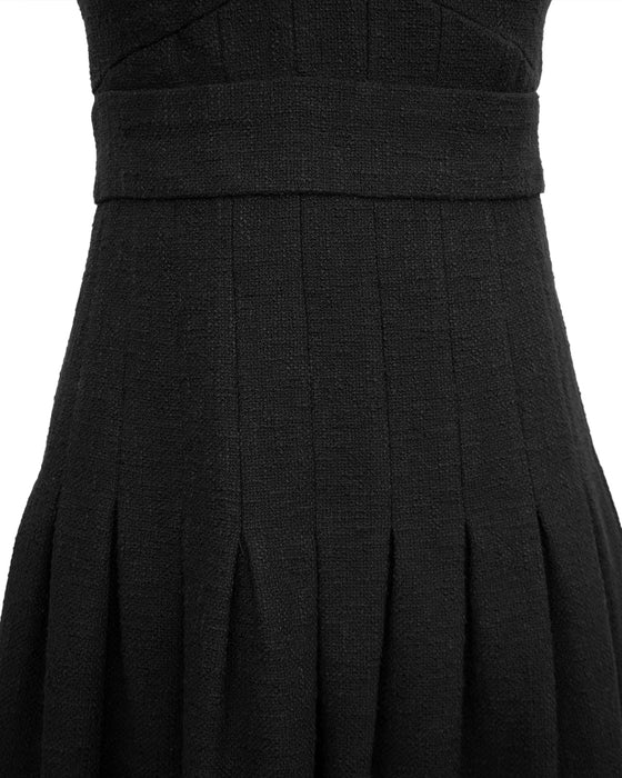 2007 Black Bouclé Off-The-Shoulder LBD