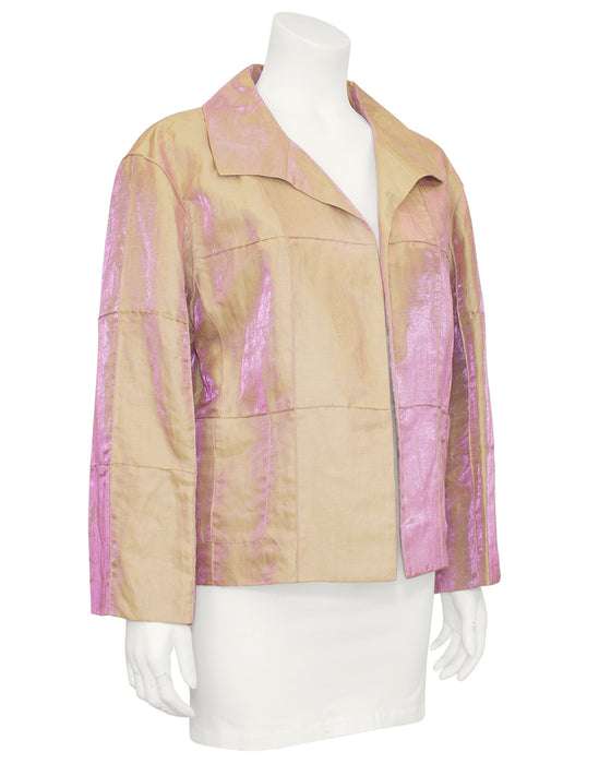 Pastel Iridescent Open Front Jacket