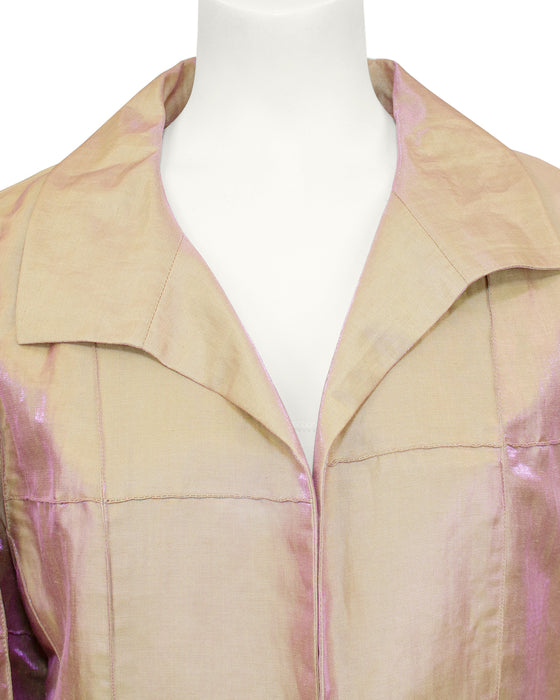 Pastel Iridescent Open Front Jacket