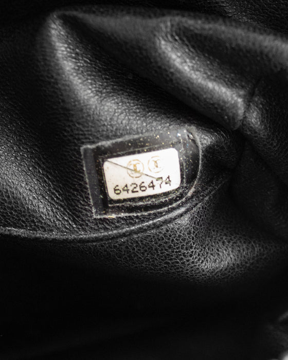 Early 2000s Black Quilted Caviar Mini Bowler Bag