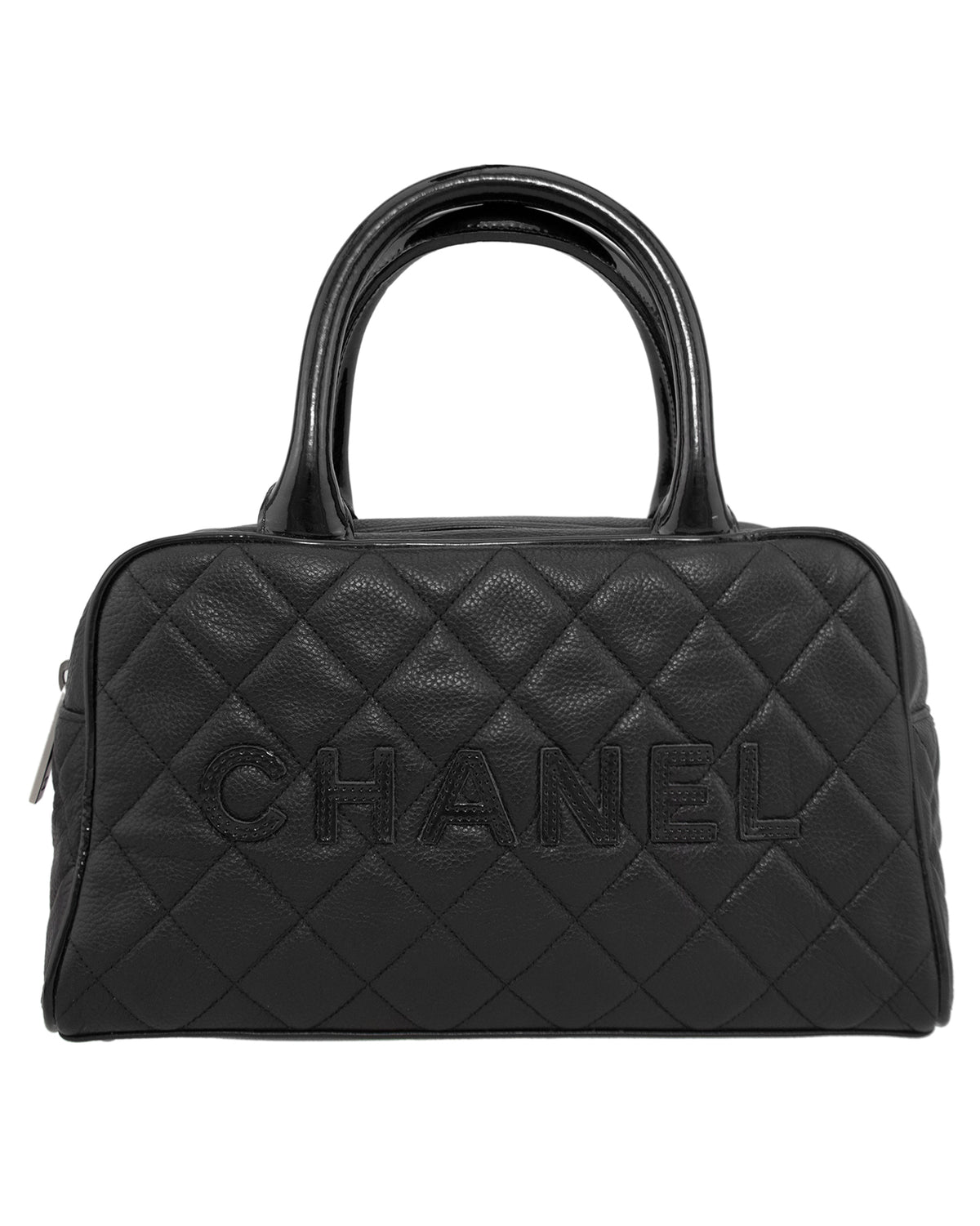 Chanel Black Quilted Lambskin Boston Duffle Bag with Strap 1110c8