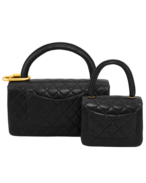 Black Quilted Lambskin New Classic Double Flap Maxi