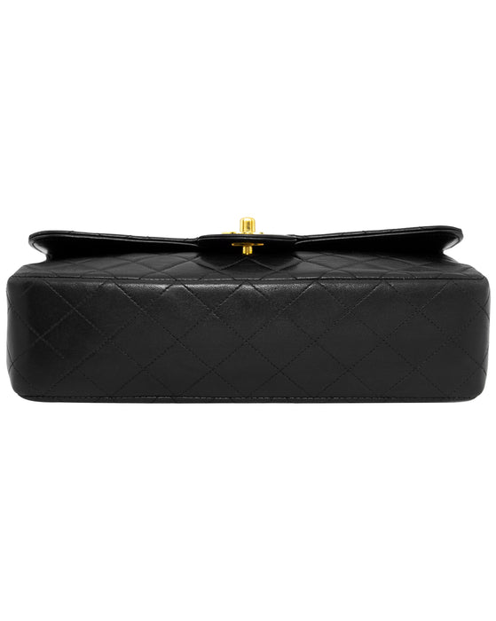 Black Lambskin Classic Single Flap Double Twin Bags