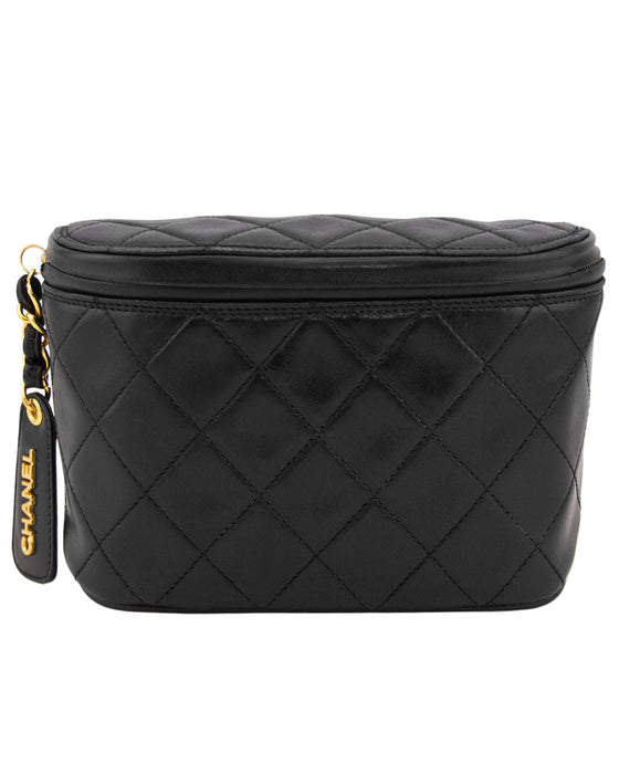 Black Quilted Waist Bag