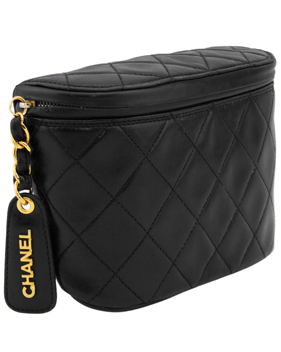 Black Quilted Waist Bag