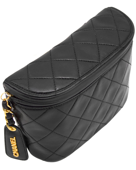 Black Quilted Waist Bag