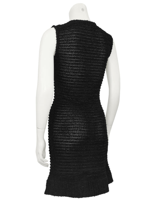 Black Boucle Sheer Dress