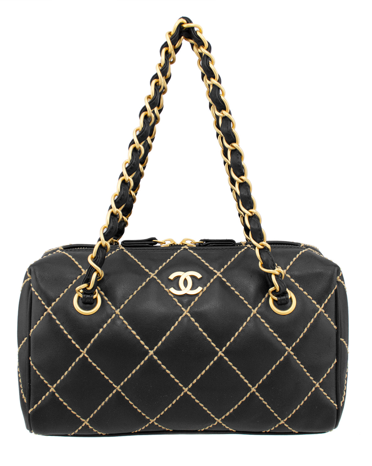 CHANEL ヴィンテージバッグ chanel-black-small-wildstitch-