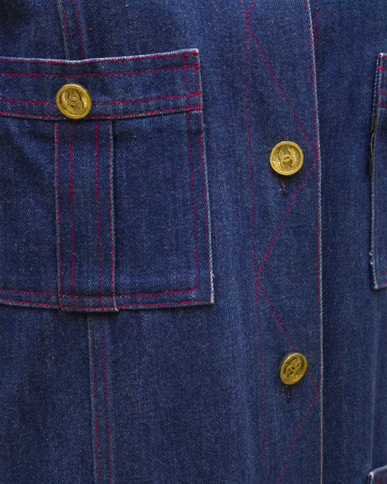 Denim Jacket with Red Stitching