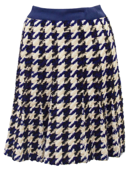 Navy Woven Wool Classic Skirt Suit
