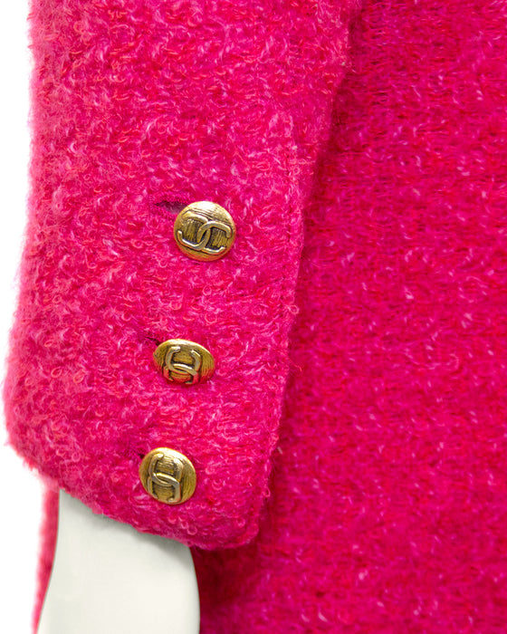Pink Bouclé Haute Couture Coat/Dress – Vintage Couture