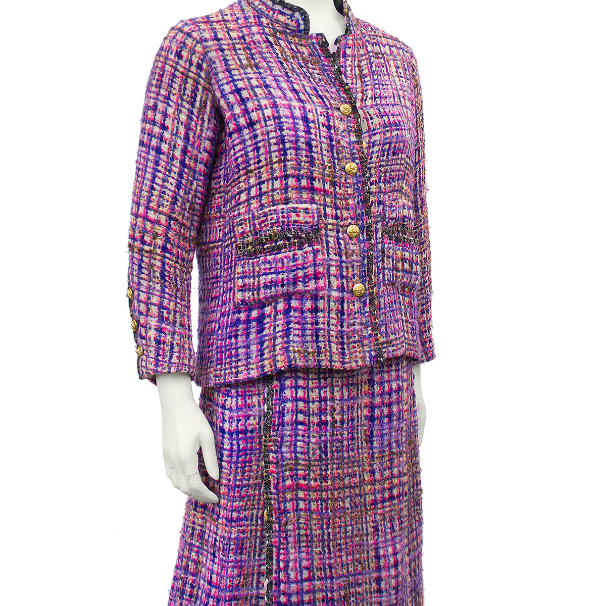 CHANEL スパンコールテーラードジャケット ピンクパープル系 chanel-couture-pink-and-purple