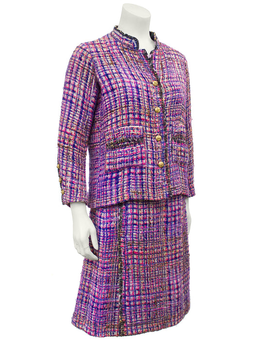 Purple and Pink Boucle Suit