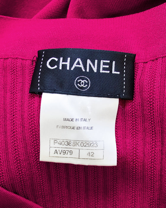 Pink Ribbed Knit Dress