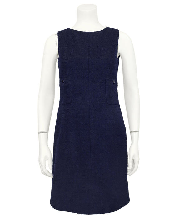 Navy Blue Boucle Dress