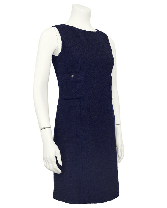 Navy Blue Boucle Dress