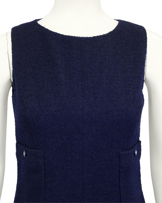 Navy Blue Boucle Dress