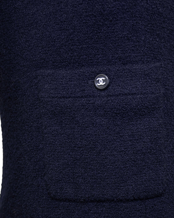 Navy Blue Boucle Dress