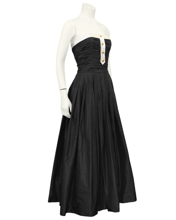 Autumn 1986 Runway Strapless Black Taffeta Tea Length Dress – Vintage  Couture