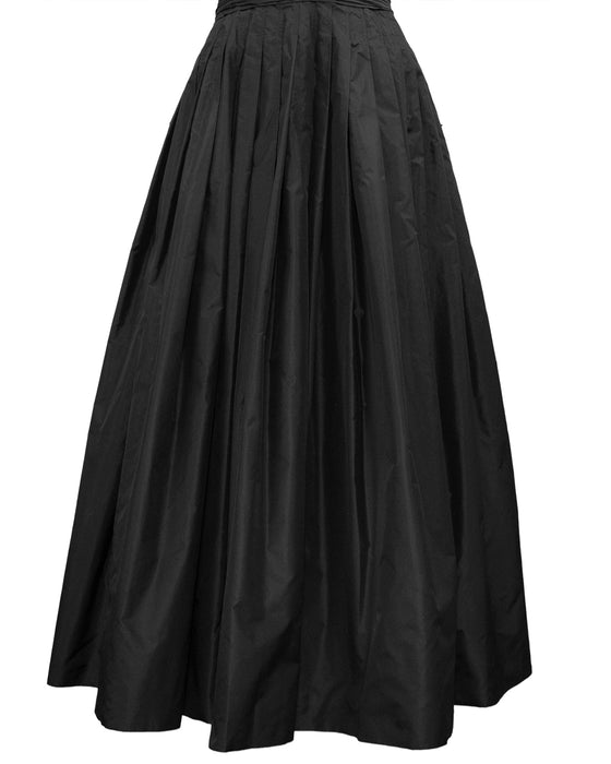 Autumn 1986 Runway Strapless Black Taffeta Tea Length Dress