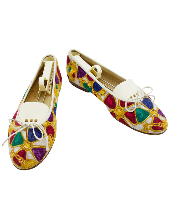 Ballet Flats in Gripoix Gem Fabric