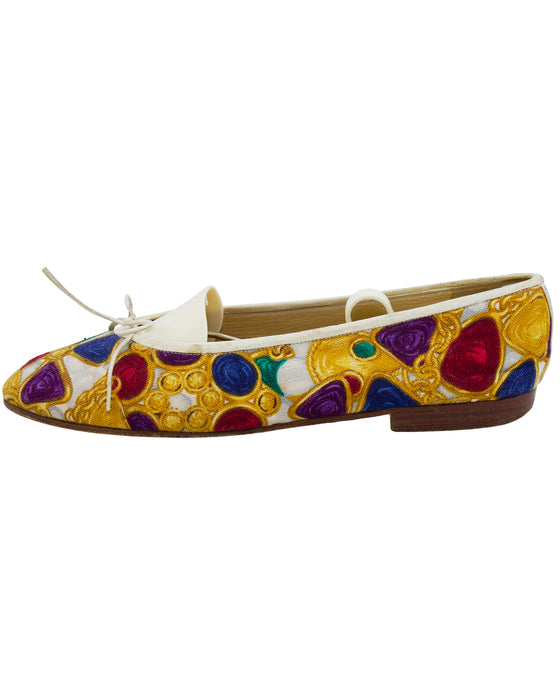 Ballet Flats in Gripoix Gem Fabric