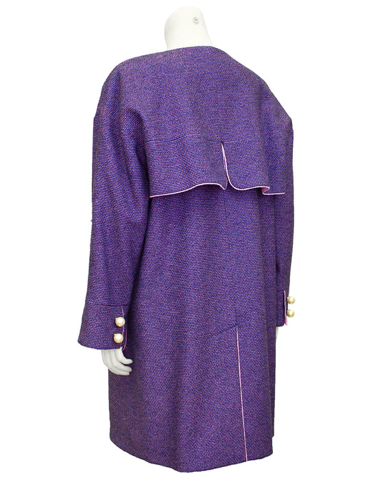 Purple Spring 2013 Tweed Open Front Coat