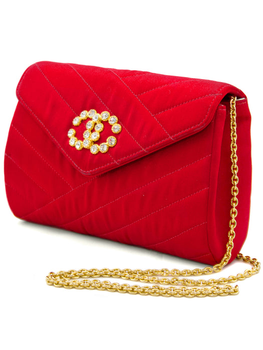 Red Satin Evening Bag