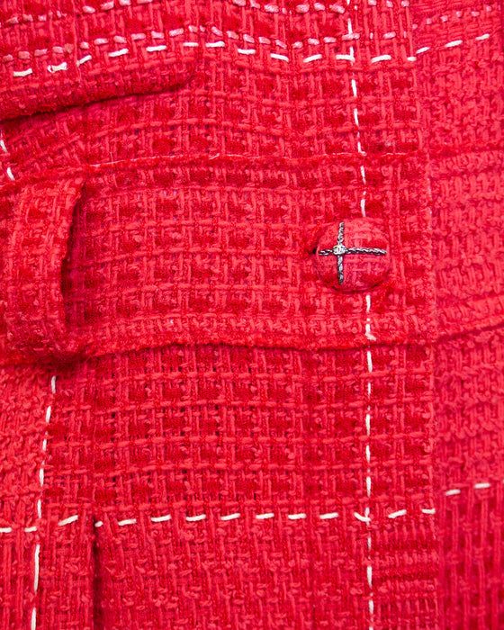 Red and White 2007 Wool Shirtdress