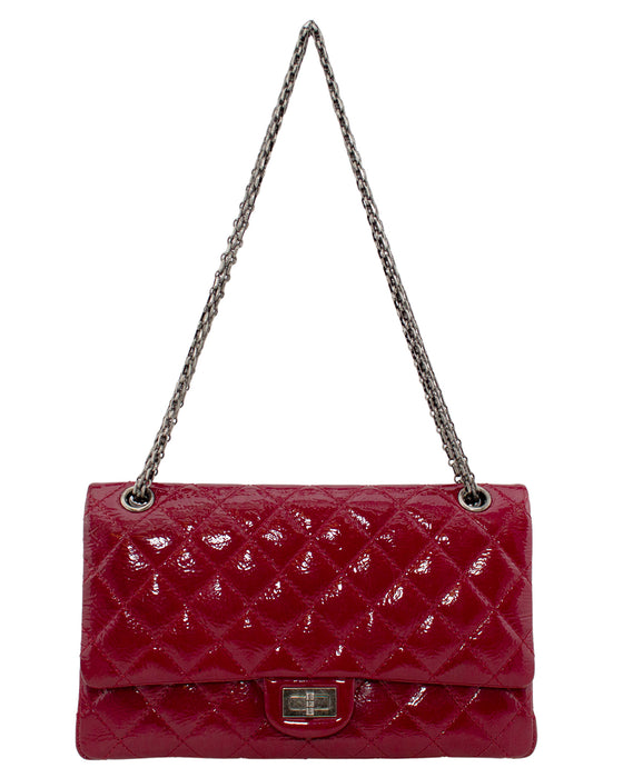 Red Quilted Patent Leather Reissue 2.55 Bag with Mademoiselle Lock