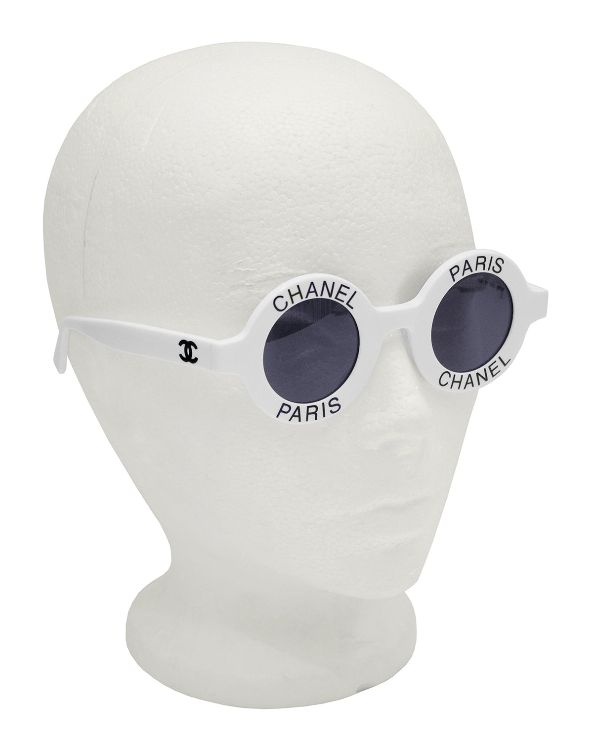 White Chanel Paris Round Sunglasses – Vintage Couture